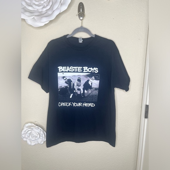 Gildan Other - NTM: Retro Beastie Boys Unisex Black & White Graphic Check Your Head Album Sz L